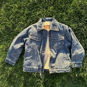 Old Navy Sherpa lined denim jacket boys size 6